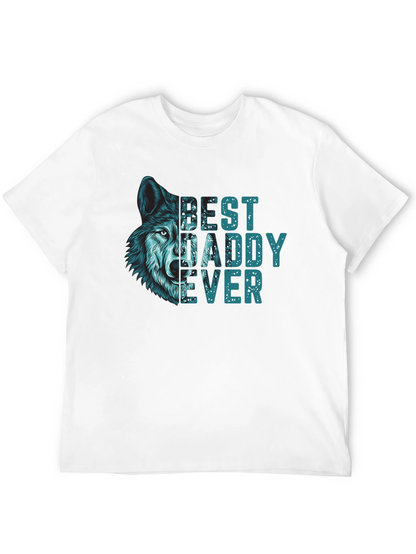 Best Daddy Ever Wolf Graphic T-Shirt