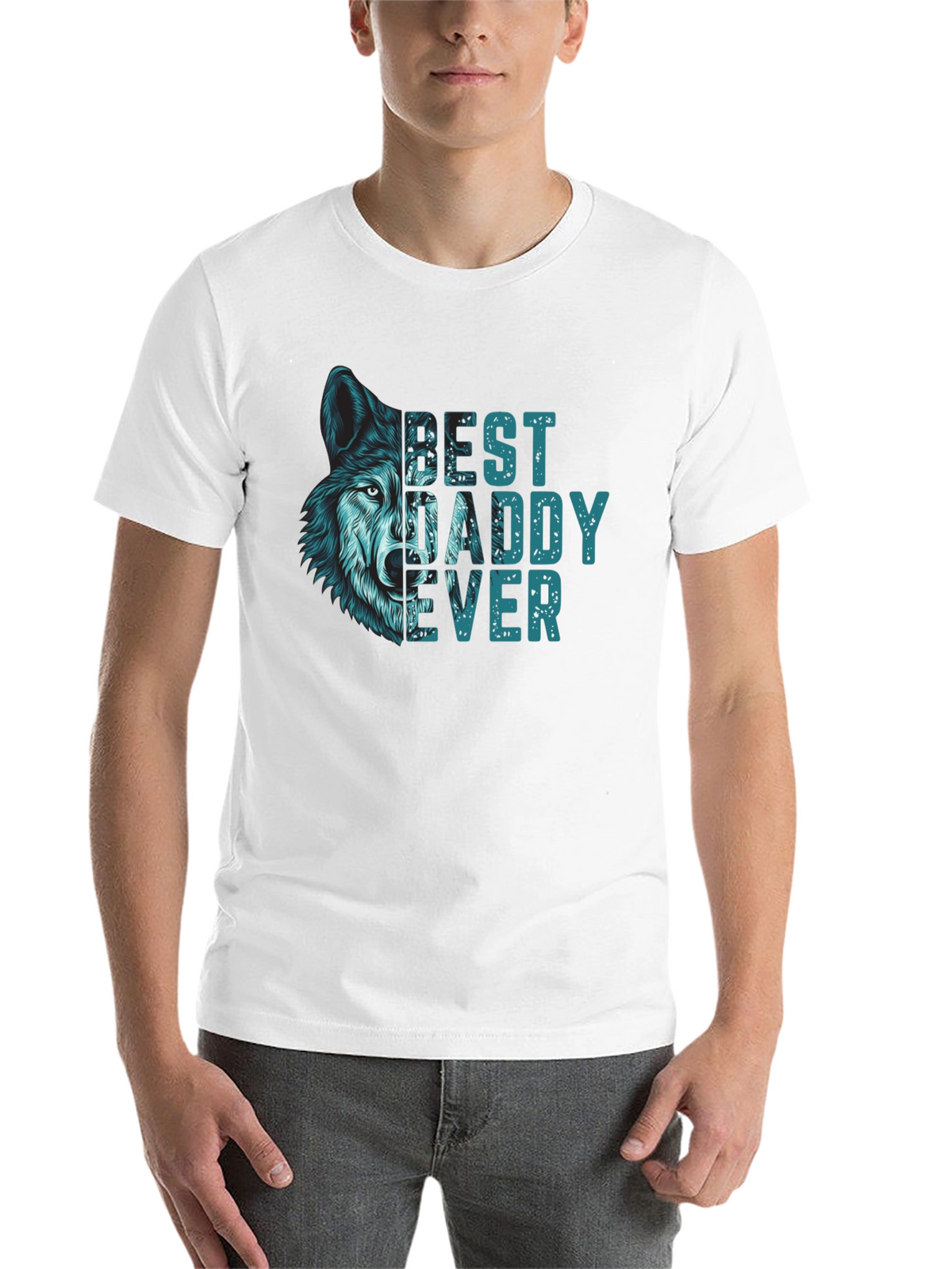 Best Daddy Ever Wolf Graphic T-Shirt