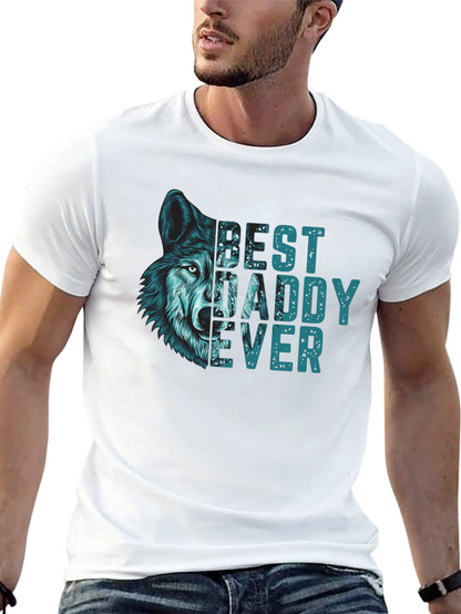Best Daddy Ever Wolf Graphic T-Shirt