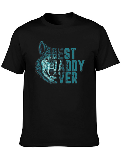 Best Daddy Ever Wolf Graphic T-Shirt