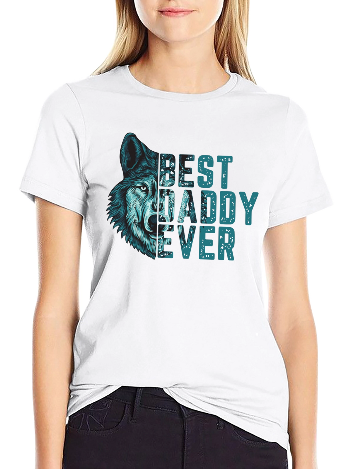 Best Daddy Ever Wolf Graphic T-Shirt