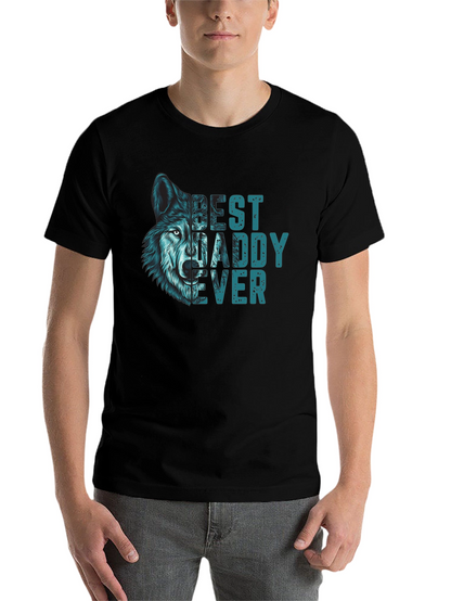 Best Daddy Ever Wolf Graphic T-Shirt