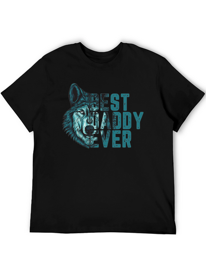 Best Daddy Ever Wolf Graphic T-Shirt