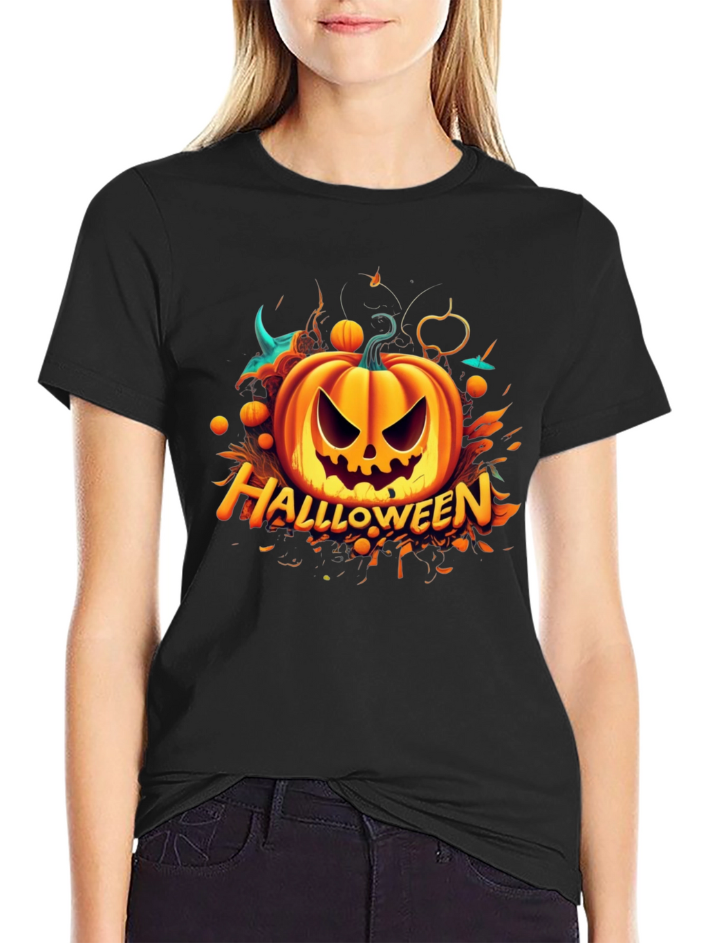 Halloween Pumpkin Graphic T-Shirt - Spooky Season Apparel