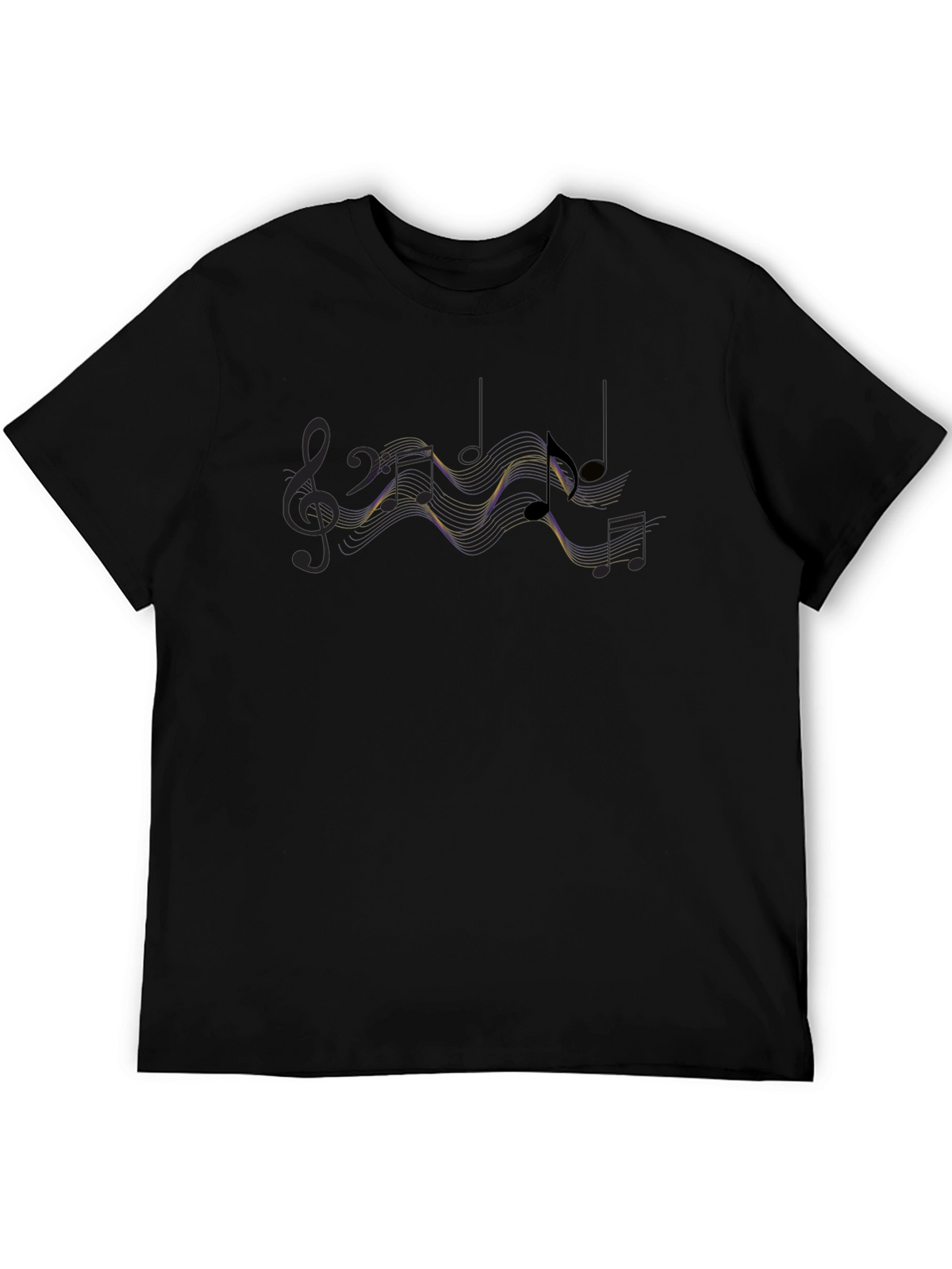 Musical Note Graphic Tee - Stylish Black Cotton T-Shirt