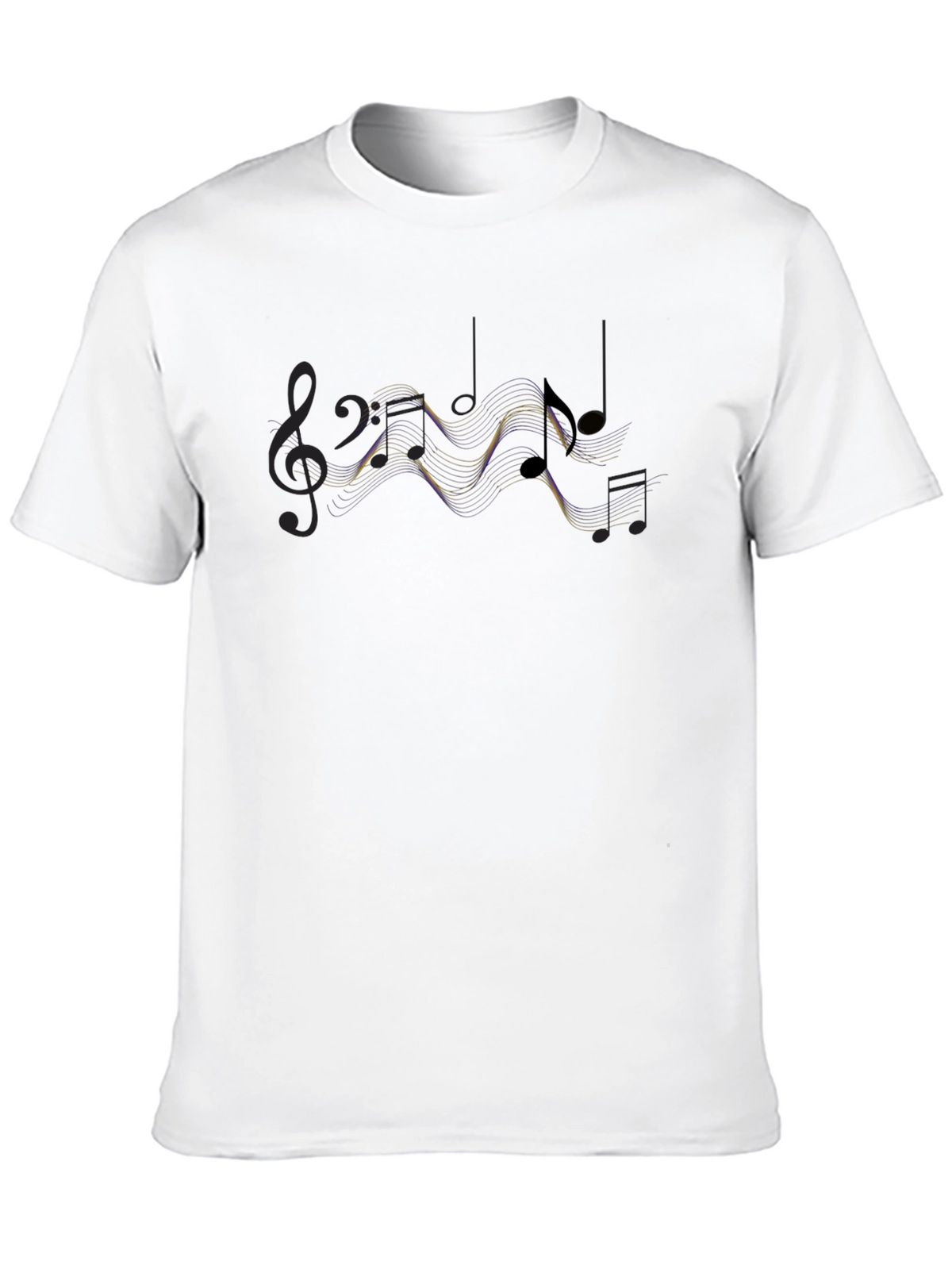 Musical Note Graphic Tee - Stylish Black Cotton T-Shirt