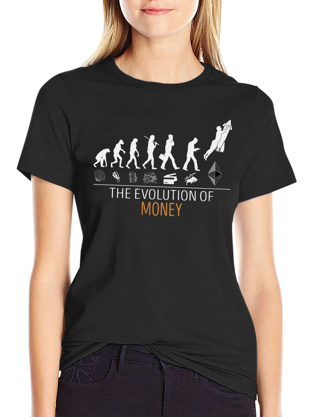 Evolution of Money Black Graphic T-Shirt