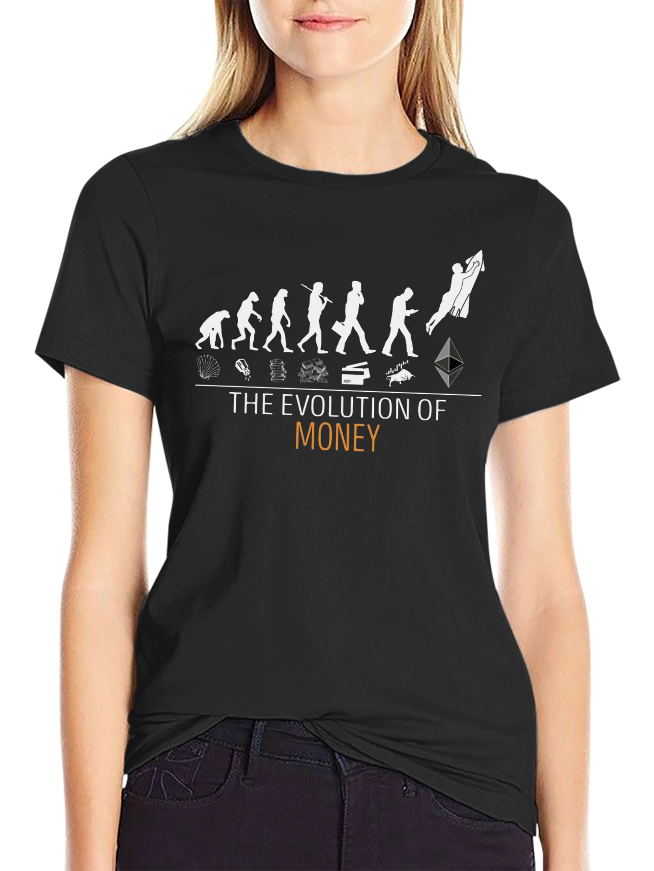 Evolution of Money Black Graphic T-Shirt