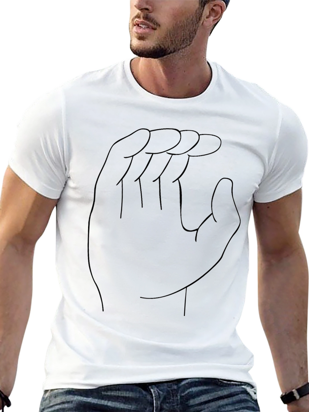 Hand Gesture Outline Black Tee