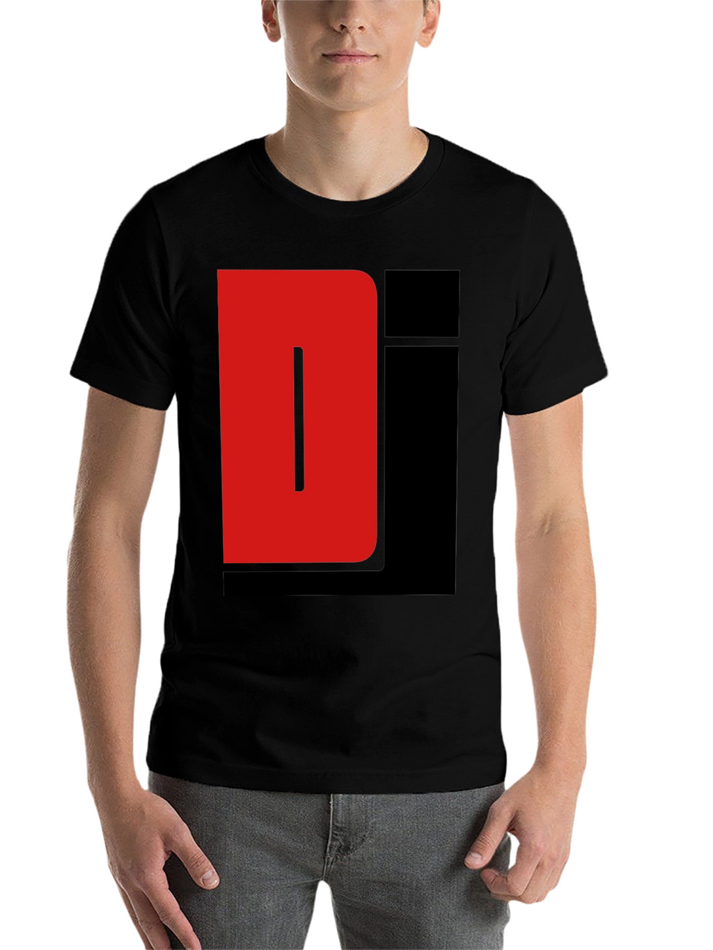 Red and Black Graphic Tee Shirt