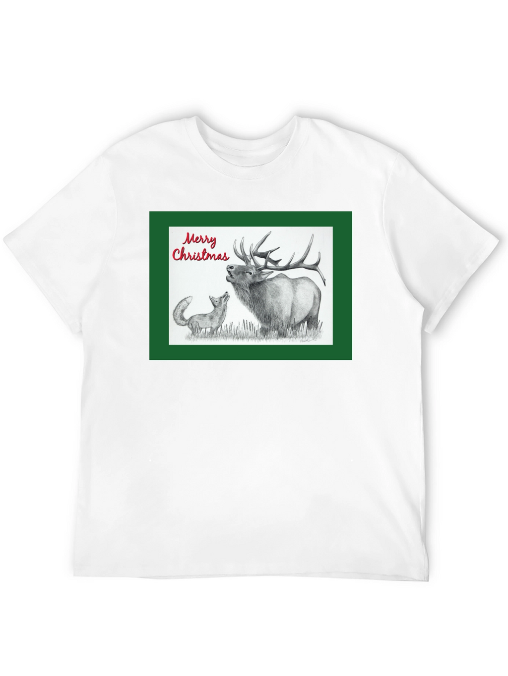 Christmas Elk & Fox Graphic Tee
