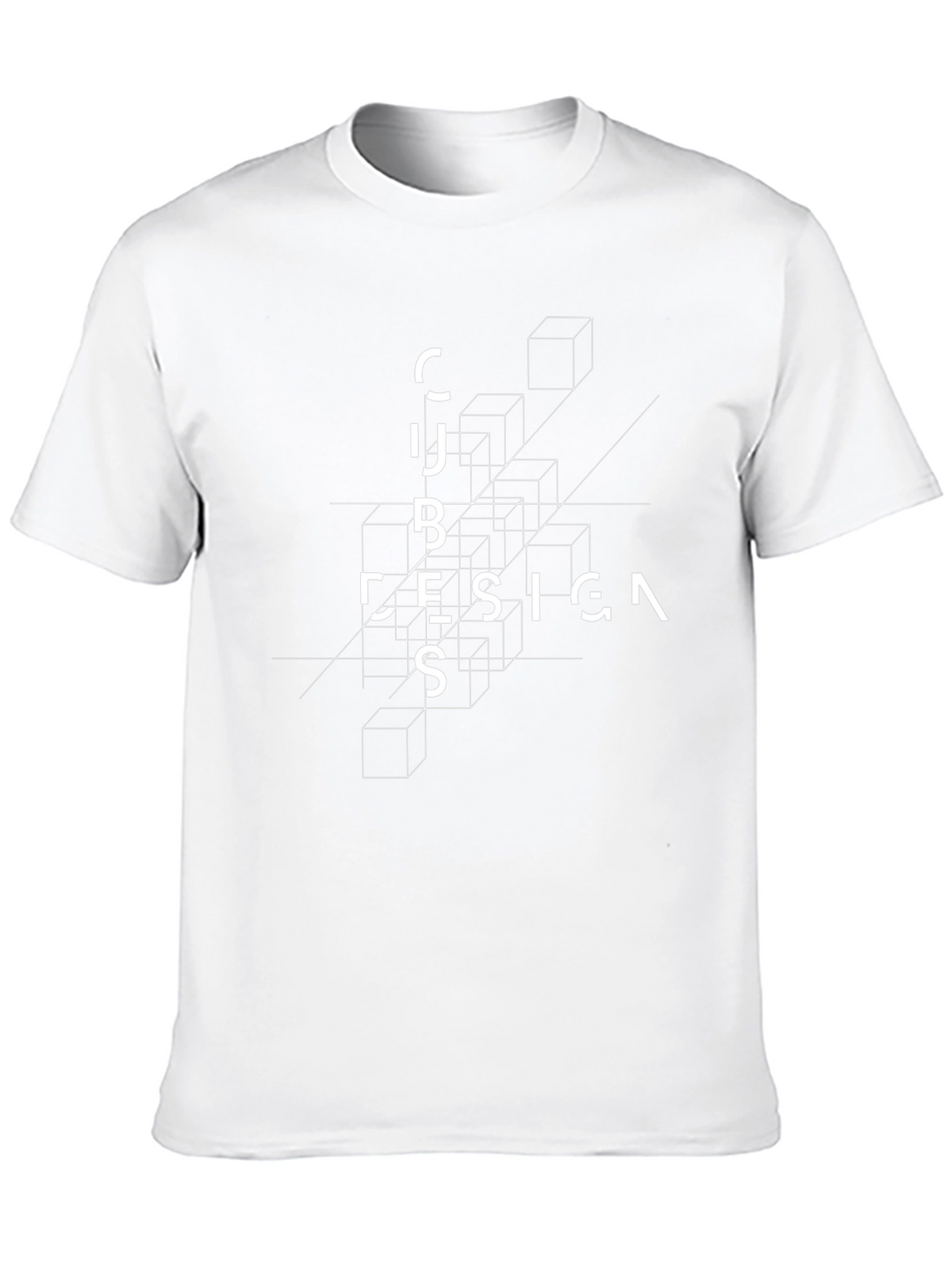 Cubes Design Black Graphic Tee