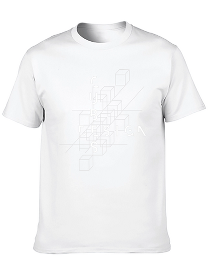 Cubes Design Black Graphic Tee