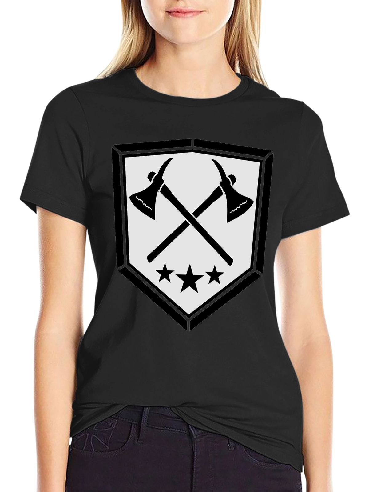 Axe & Stars Graphic T-Shirt - Mens Black Tee