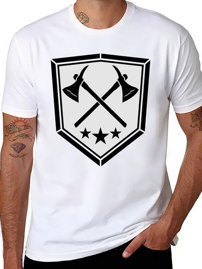 Axe & Stars Graphic T-Shirt - Mens Black Tee