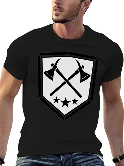Axe & Stars Graphic T-Shirt - Mens Black Tee