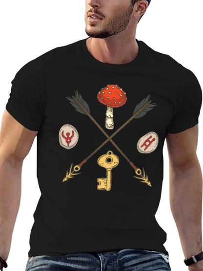 Amanita Muscaria Arrow Black T-Shirt