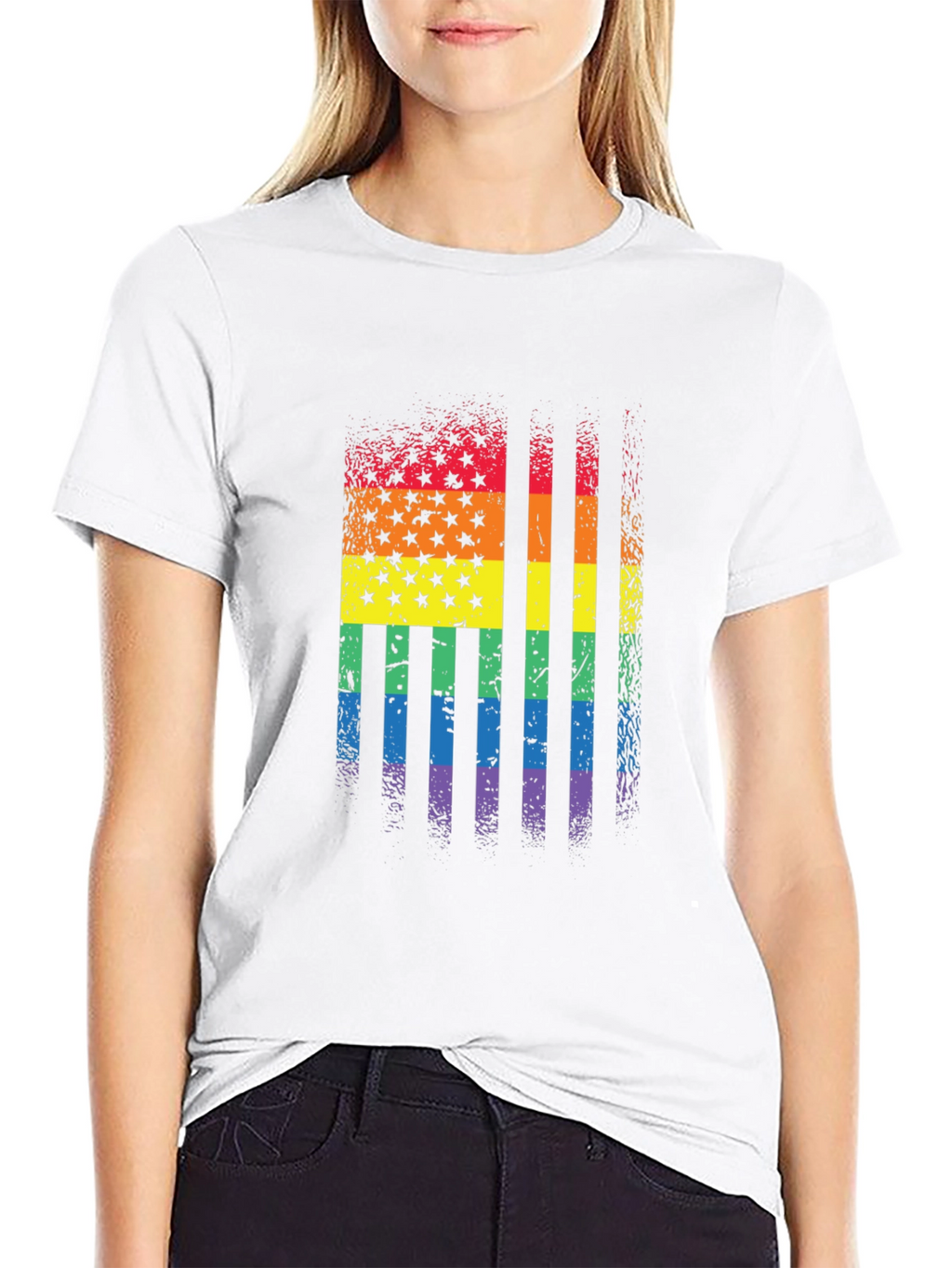 Pride Flag T-Shirt - Rainbow American Flag