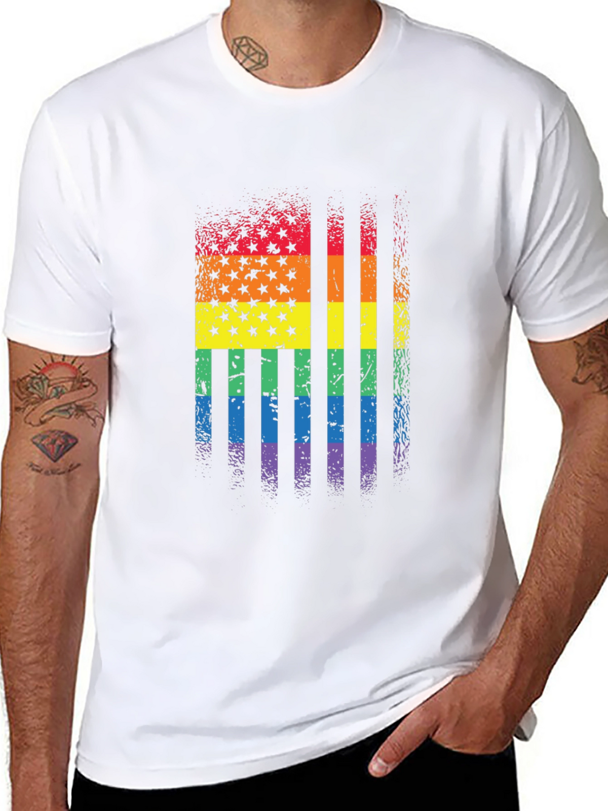 Pride Flag T-Shirt - Rainbow American Flag