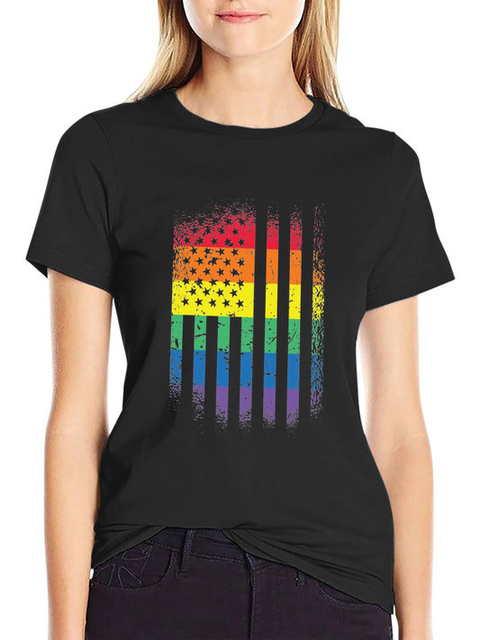Pride Flag T-Shirt - Rainbow American Flag