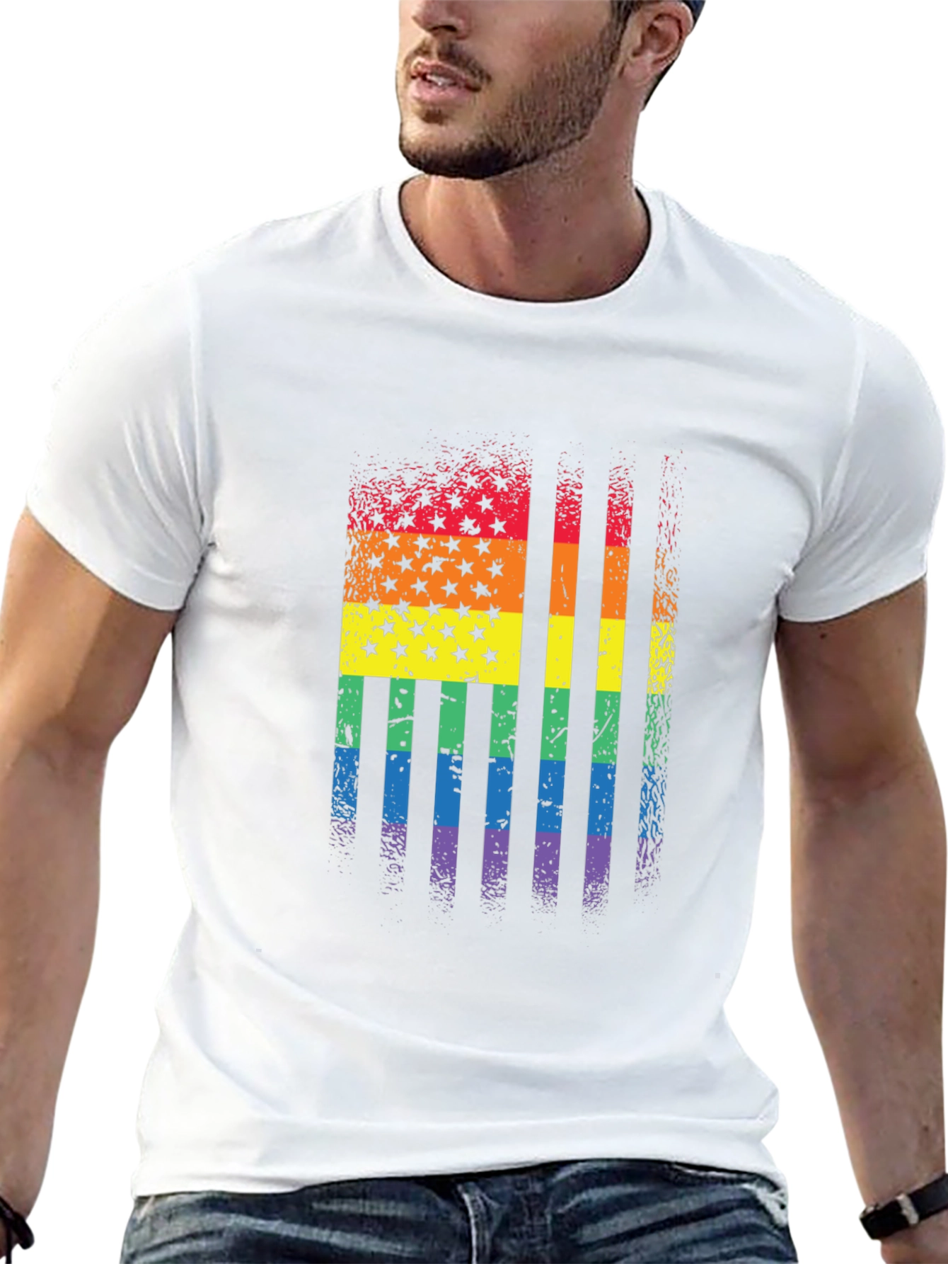 Pride Flag T-Shirt - Rainbow American Flag