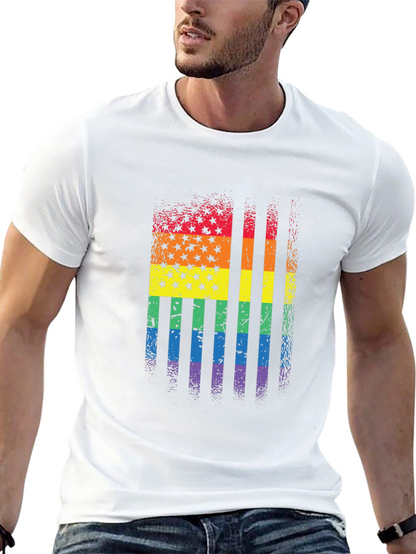 Pride Flag T-Shirt - Rainbow American Flag