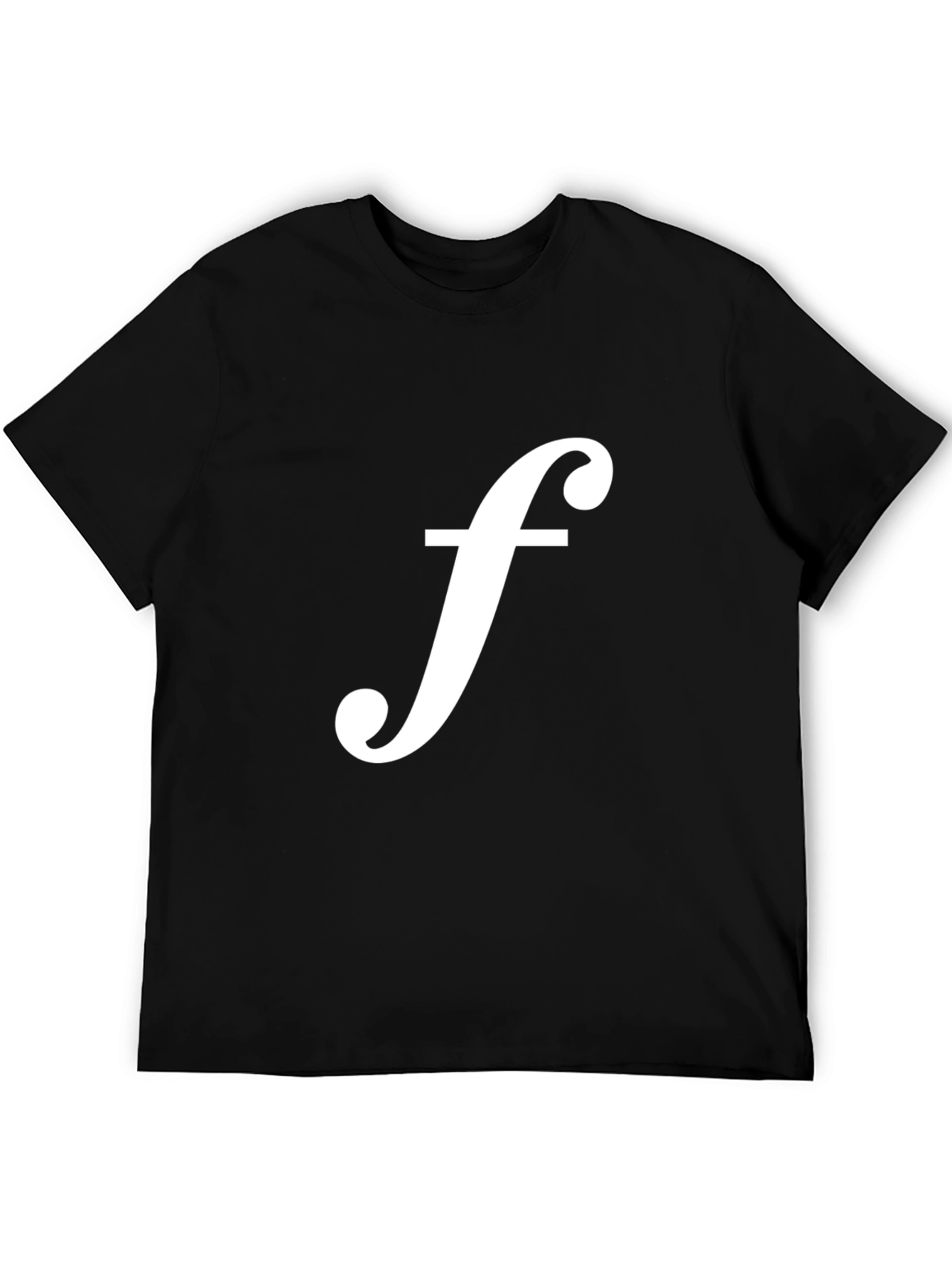 Black T-Shirt with White f Logo