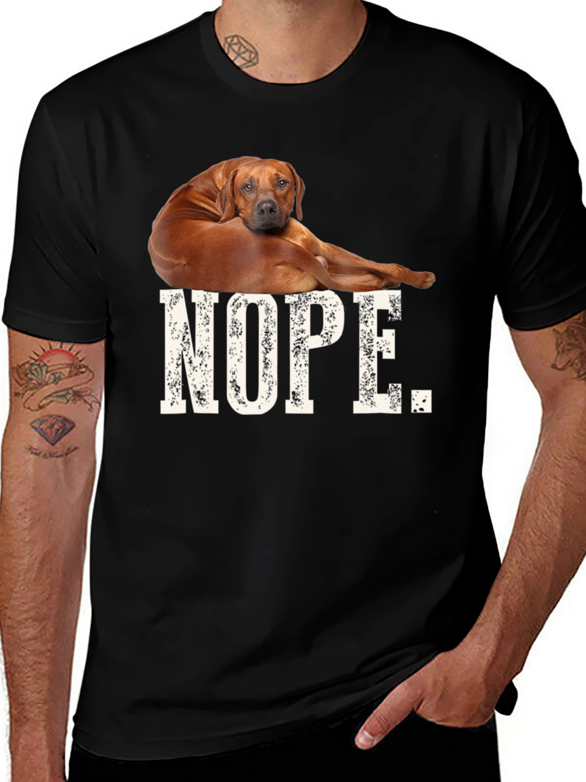 Nope Dog T-Shirt Funny Novelty Tee