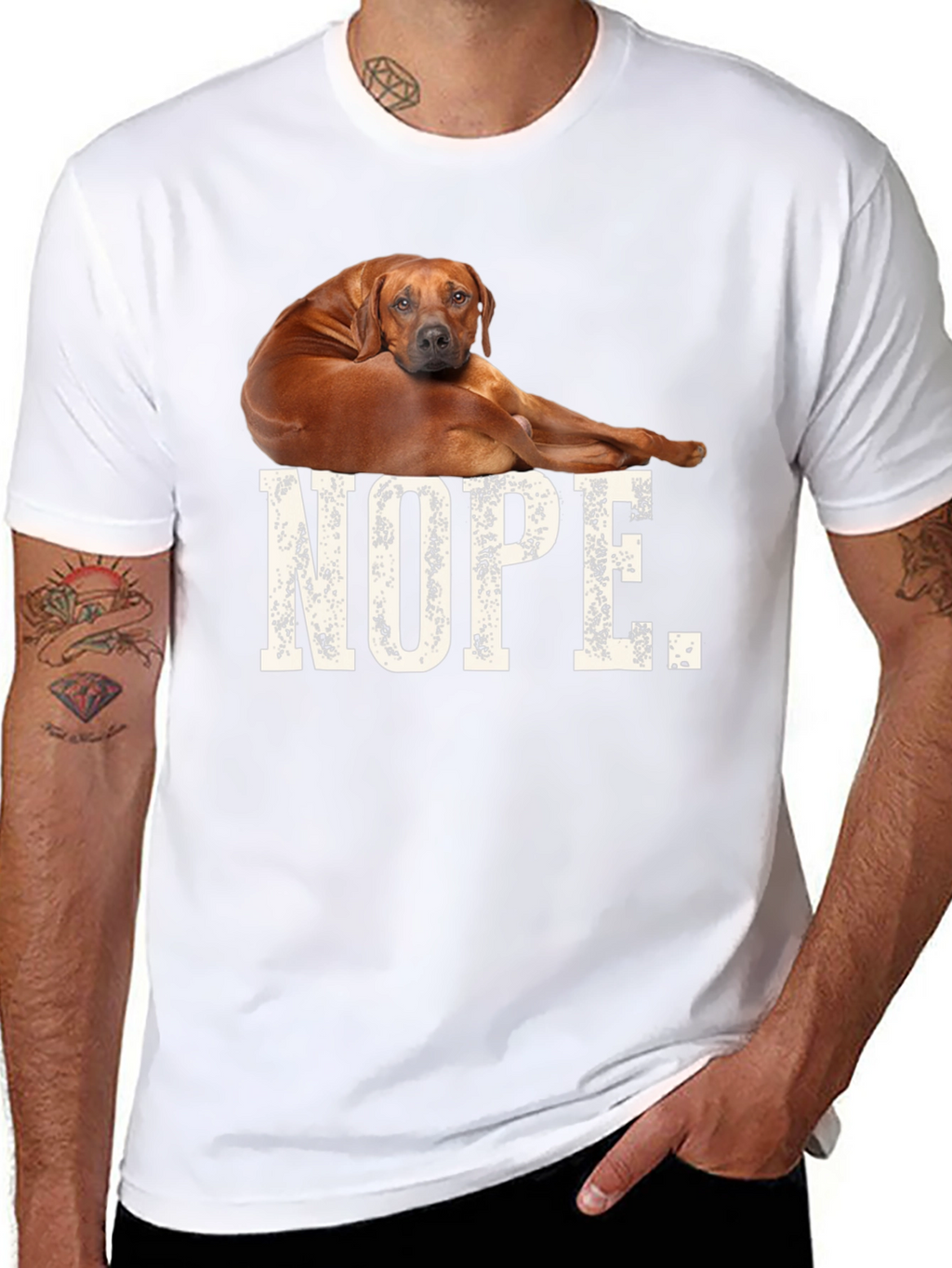 Nope Dog T-Shirt Funny Novelty Tee