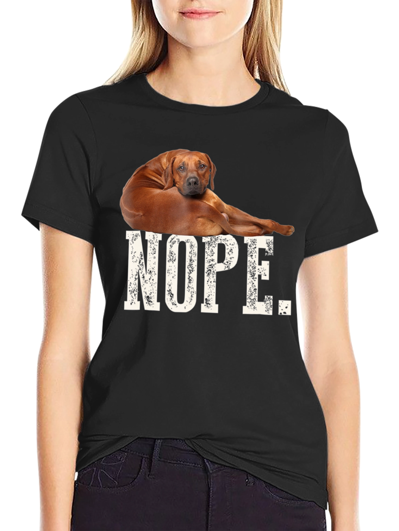 Nope Dog T-Shirt Funny Novelty Tee