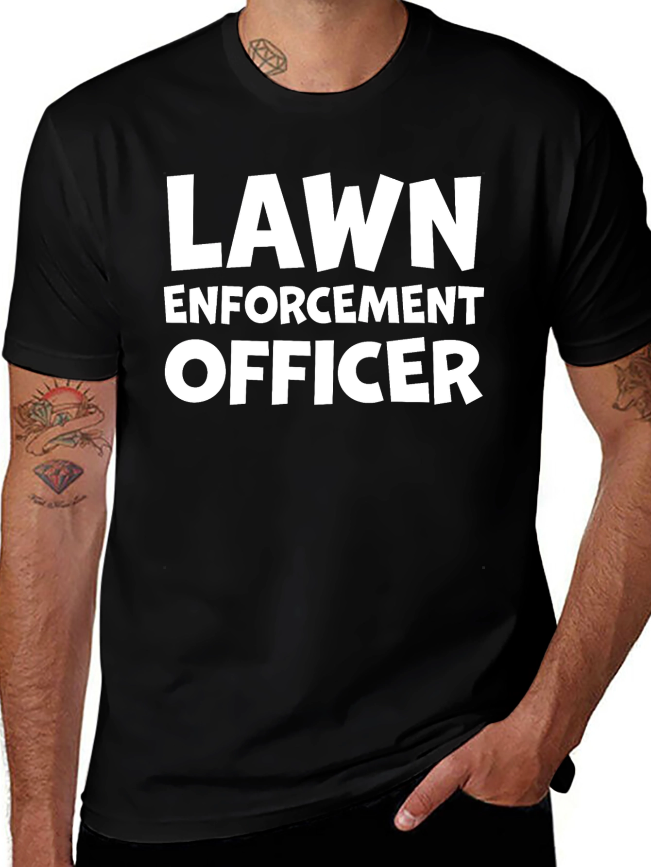 Lawn Enforcement Officer Graphic Tee - Black