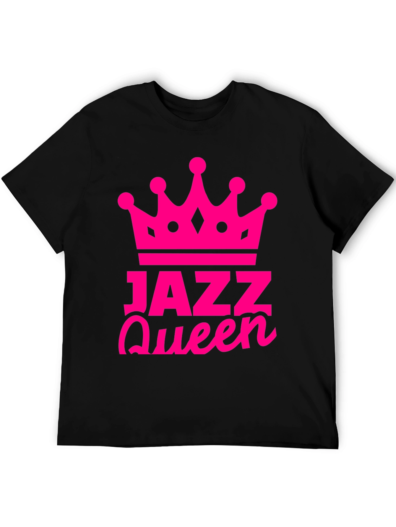 Jazz Queen T-Shirt - Black Tee with Bold Pink Crown Design