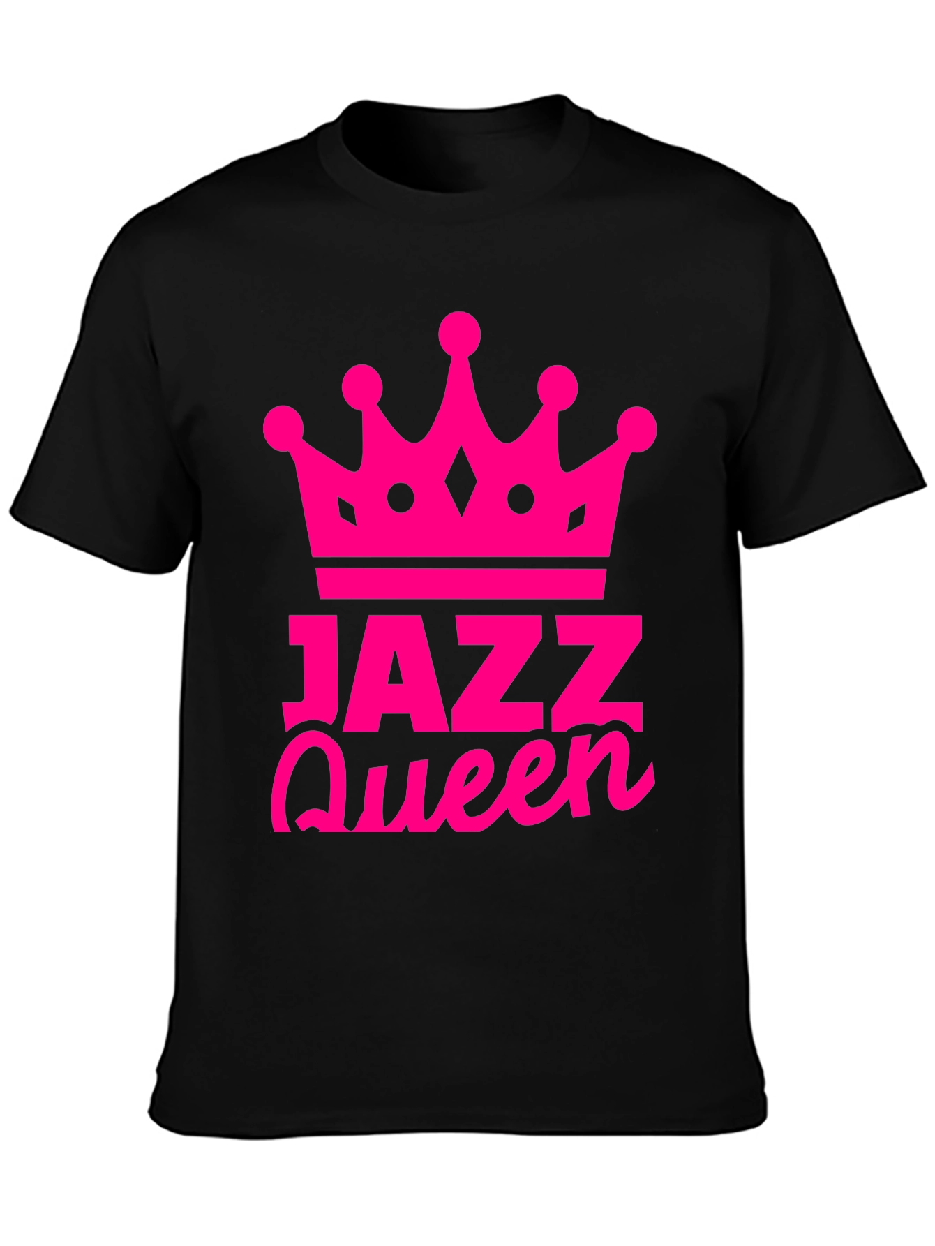 Jazz Queen T-Shirt - Black Tee with Bold Pink Crown Design