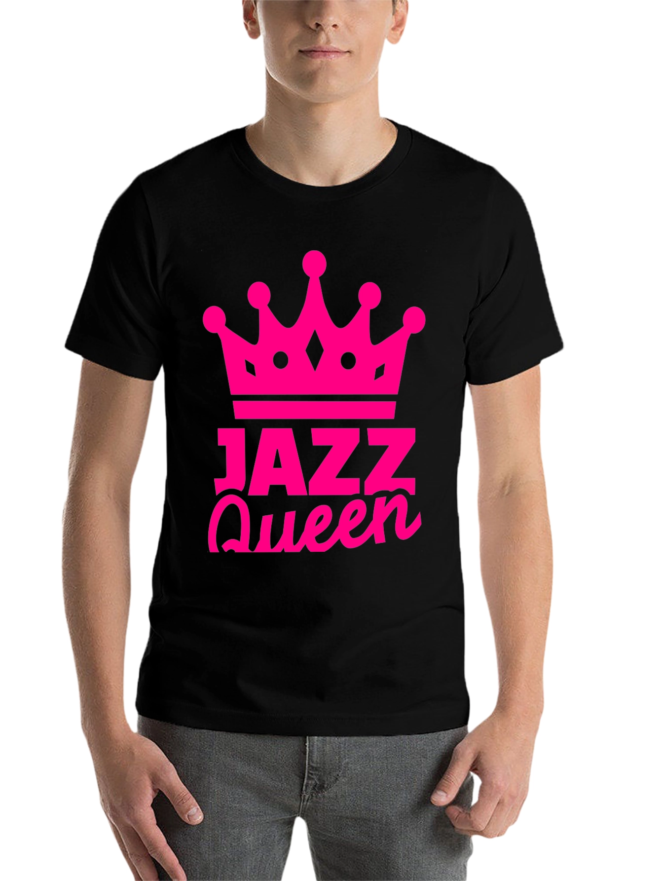 Jazz Queen T-Shirt - Black Tee with Bold Pink Crown Design