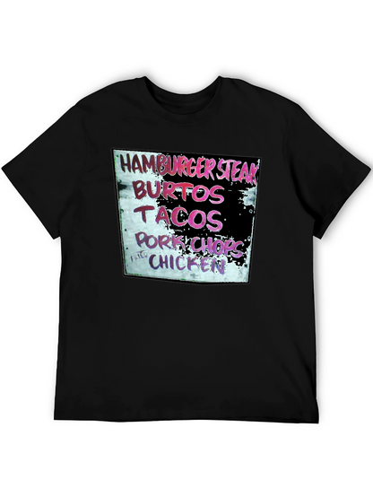 Hamburger Steak Burritos Tacos Chicken Black T-Shirt