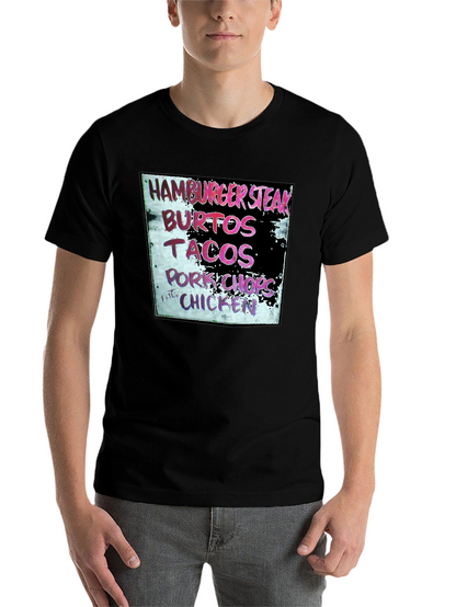 Hamburger Steak Burritos Tacos Chicken Black T-Shirt