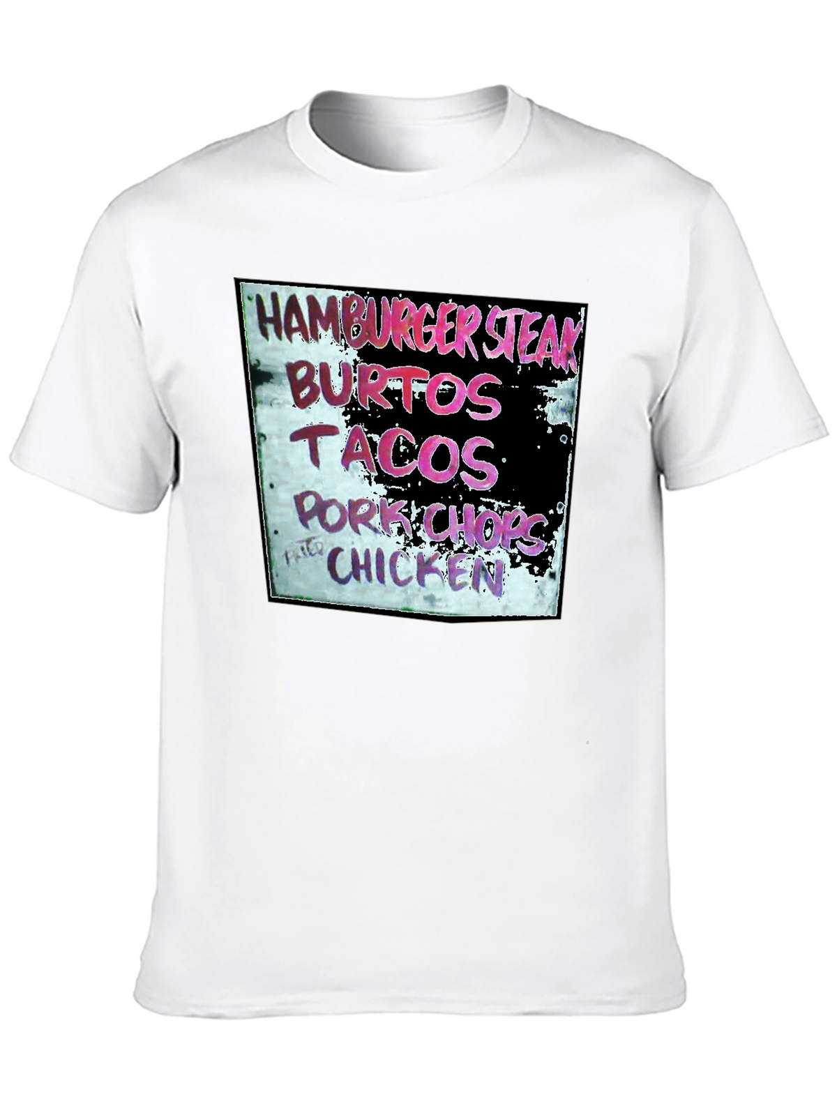 Hamburger Steak Burritos Tacos Chicken Black T-Shirt