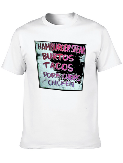 Hamburger Steak Burritos Tacos Chicken Black T-Shirt