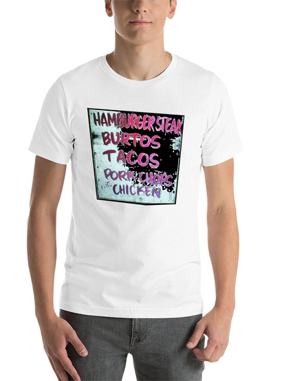 Hamburger Steak Burritos Tacos Chicken Black T-Shirt