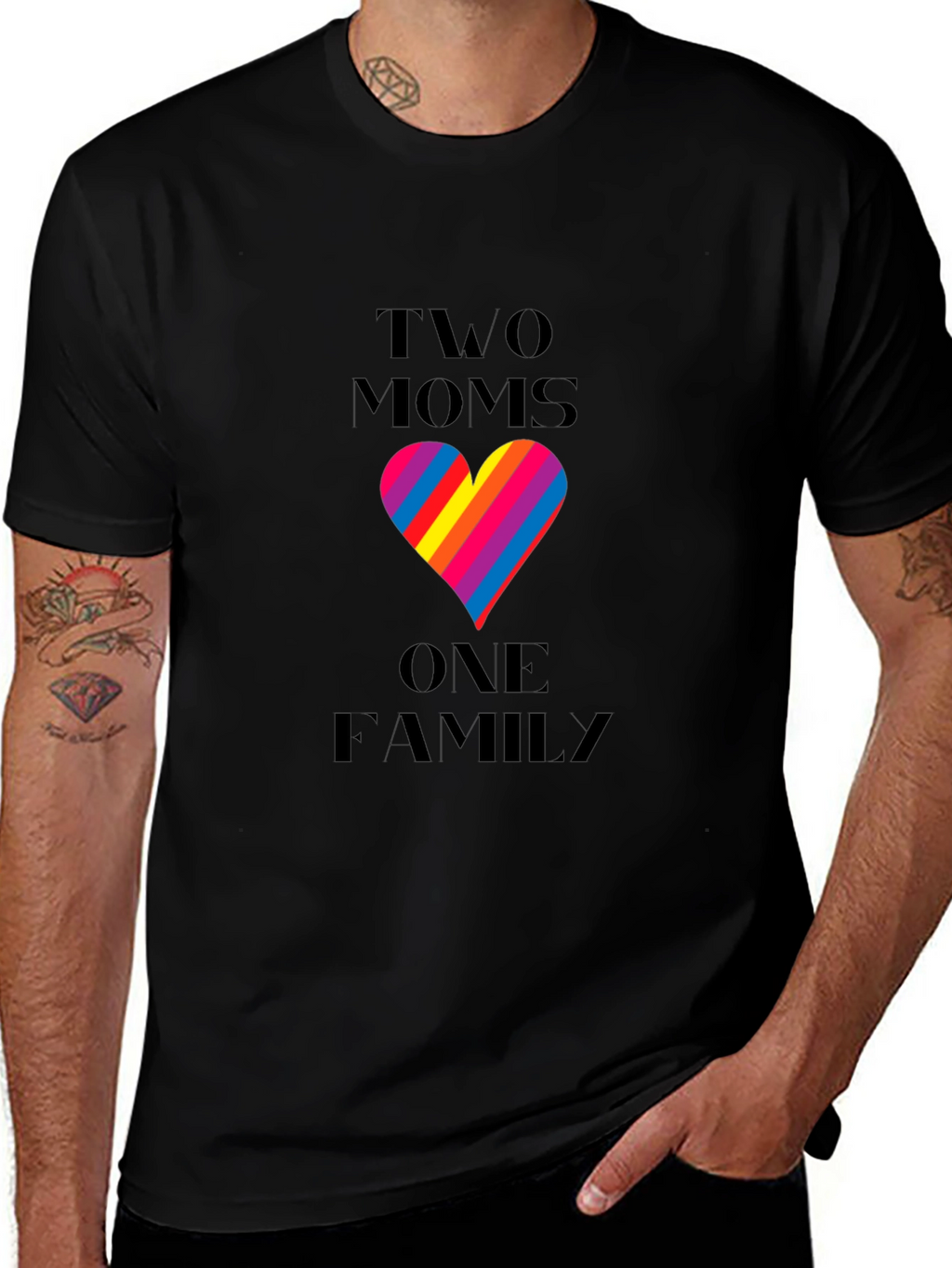 Two Moms One Family T-Shirt LGBTQ Pride
