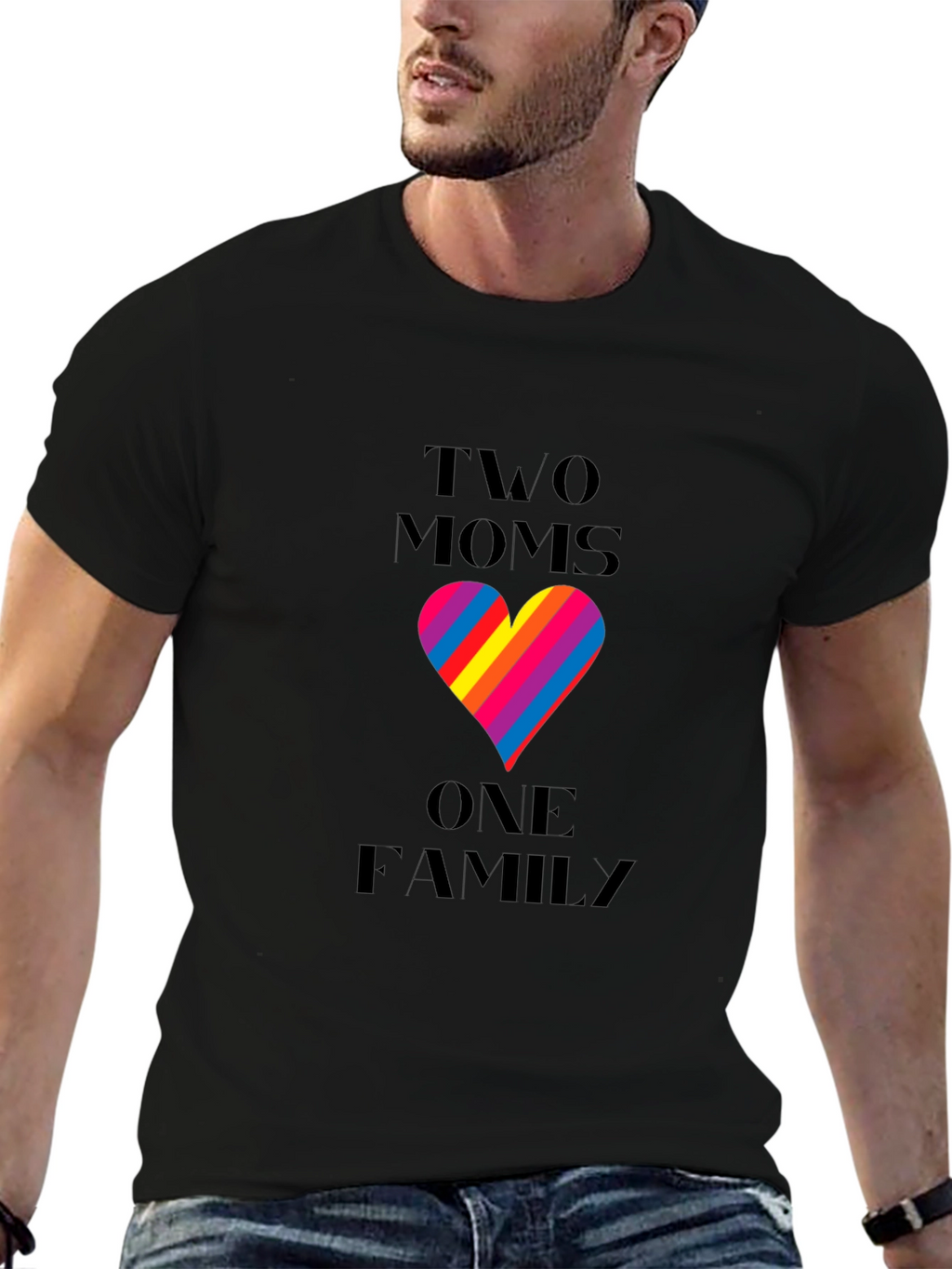 Two Moms One Family T-Shirt LGBTQ Pride
