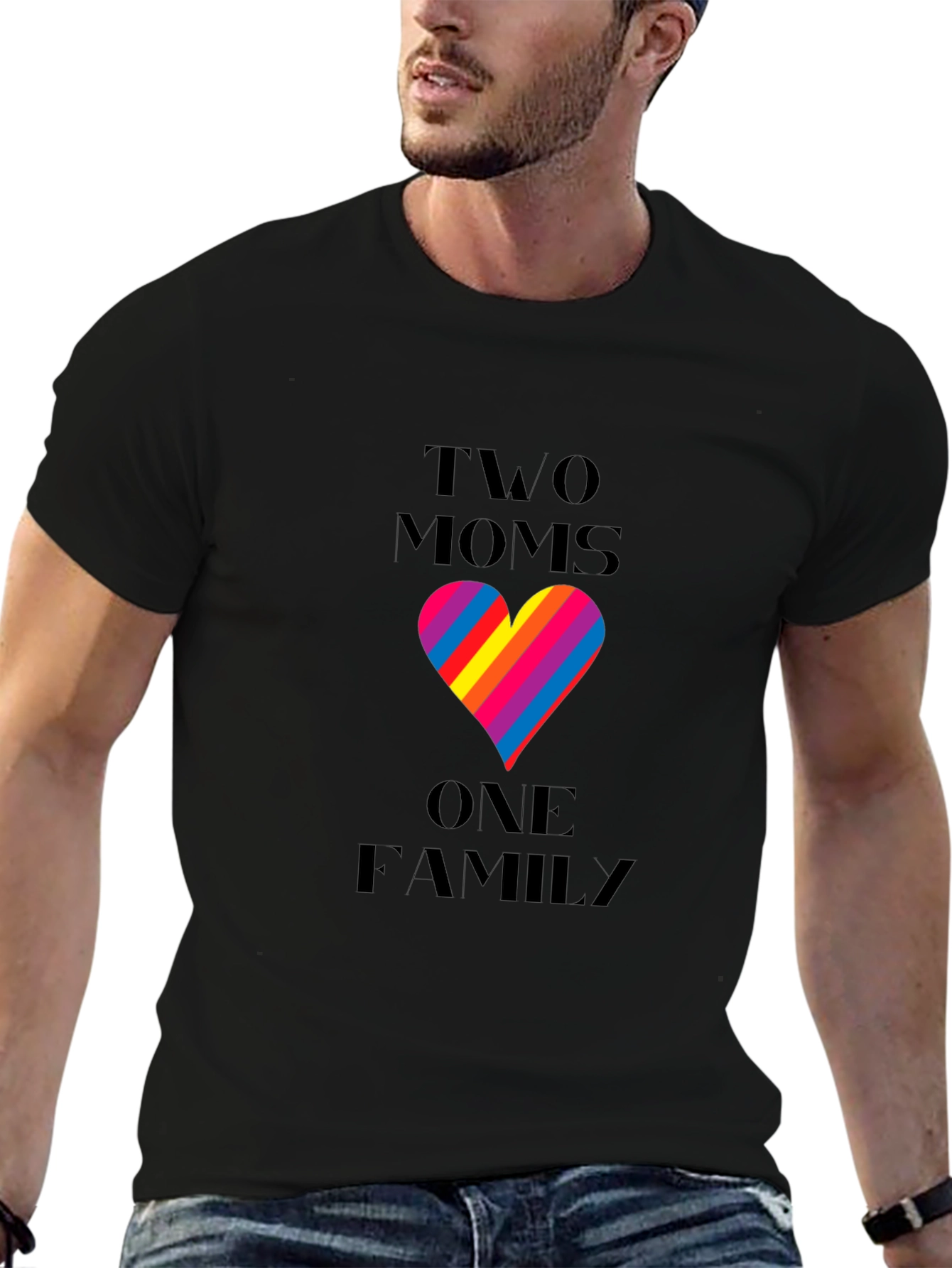 Two Moms One Family T-Shirt LGBTQ Pride