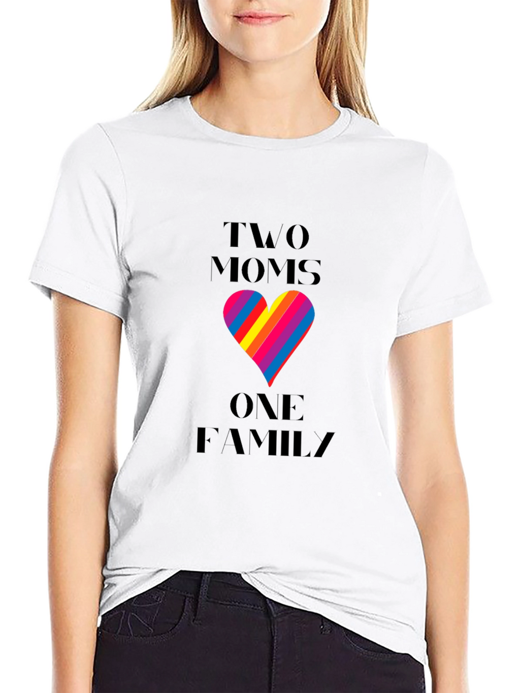 Two Moms One Family T-Shirt LGBTQ Pride