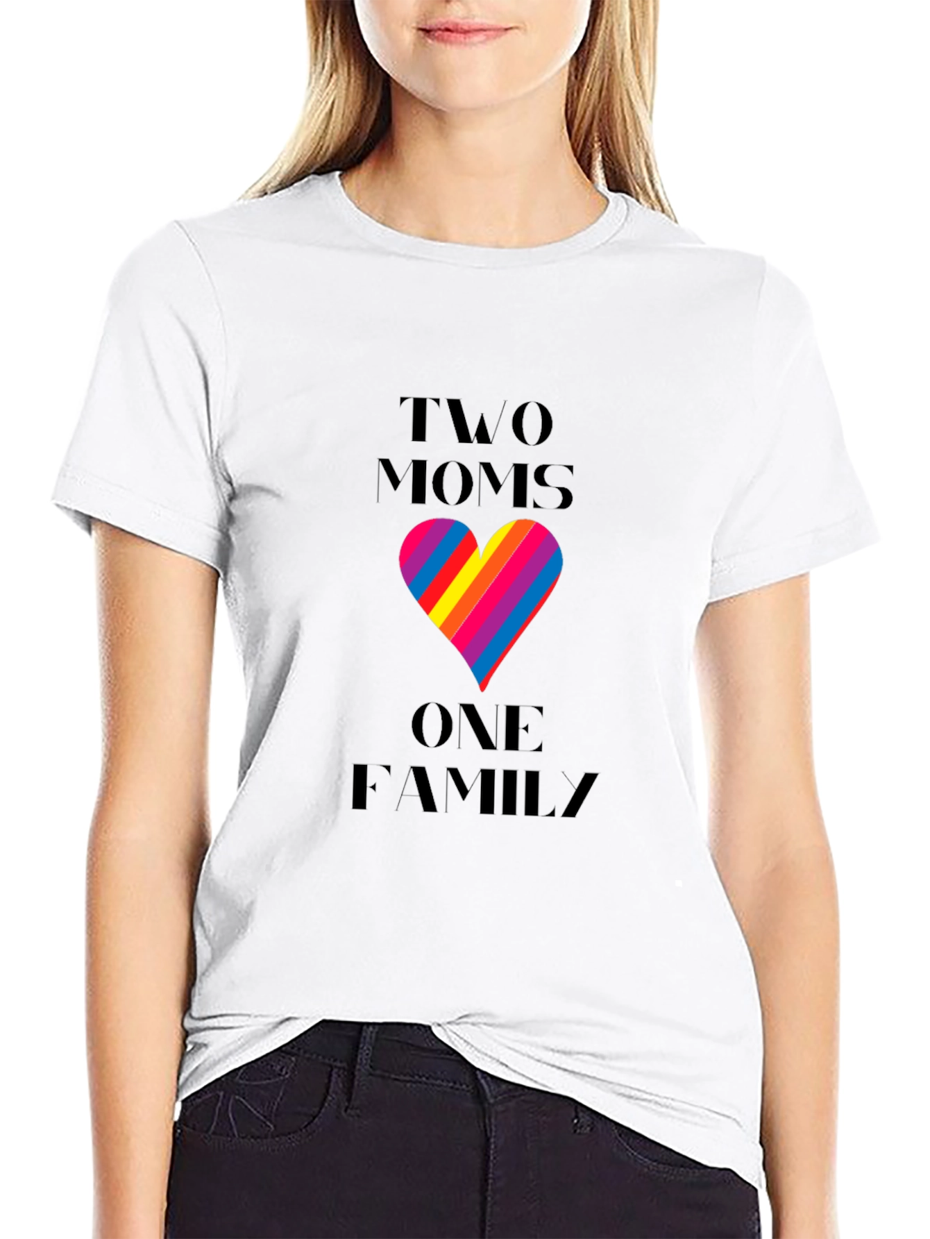 Two Moms One Family T-Shirt LGBTQ Pride