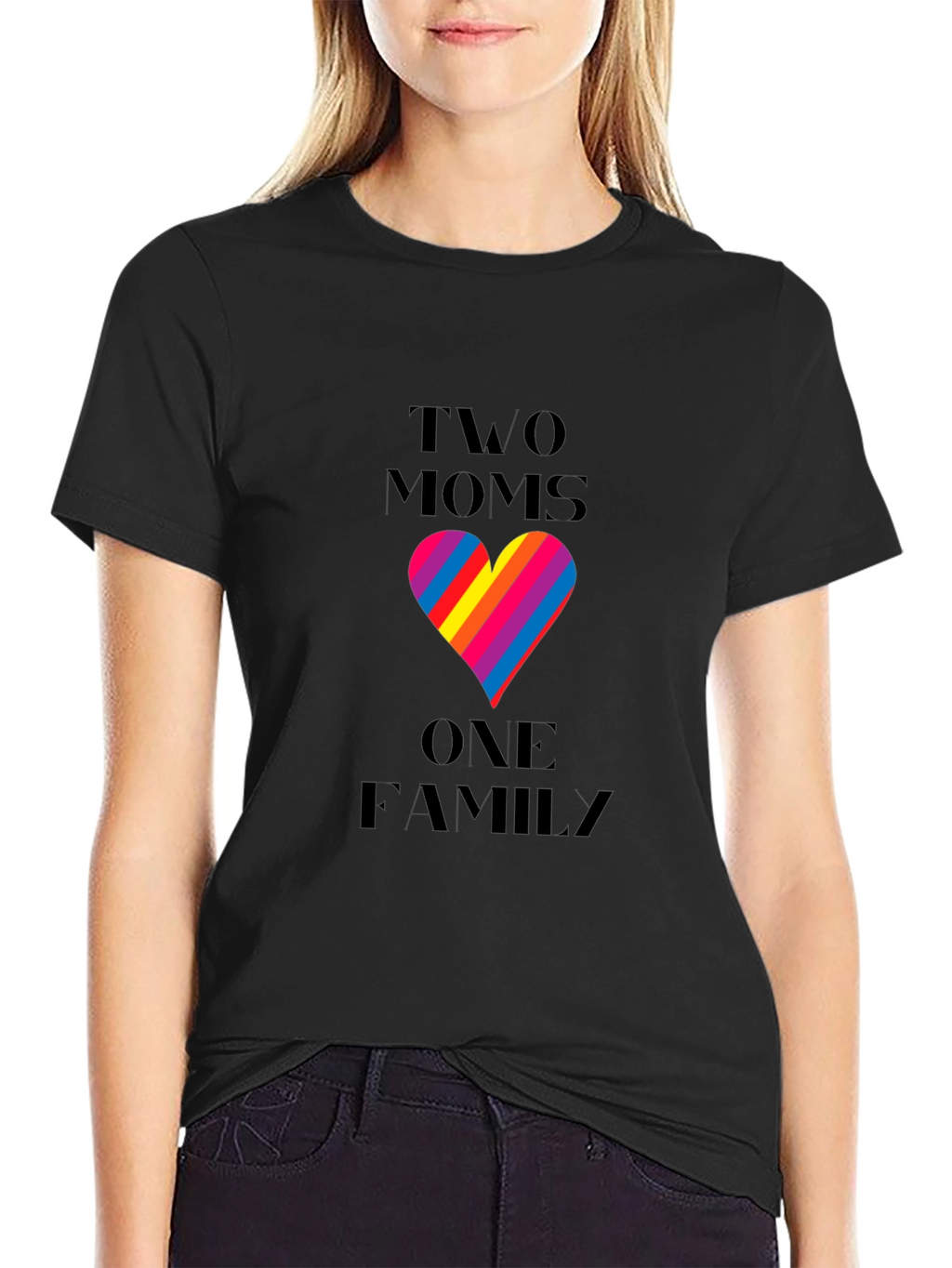 Two Moms One Family T-Shirt LGBTQ Pride
