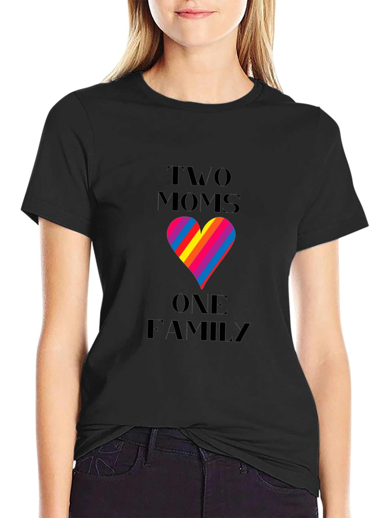 Two Moms One Family T-Shirt LGBTQ Pride