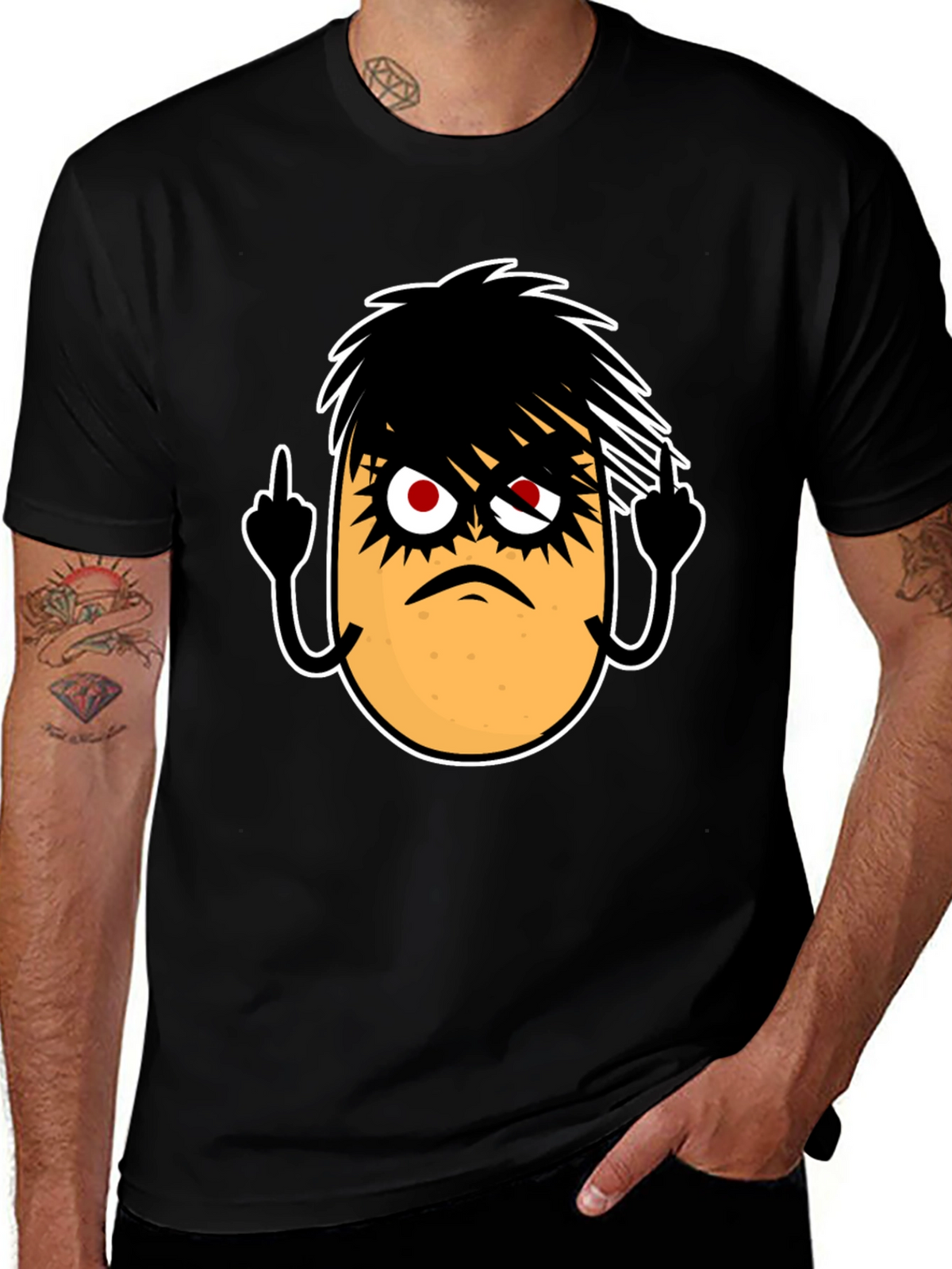 Emo Potato Funny Graphic T-Shirt