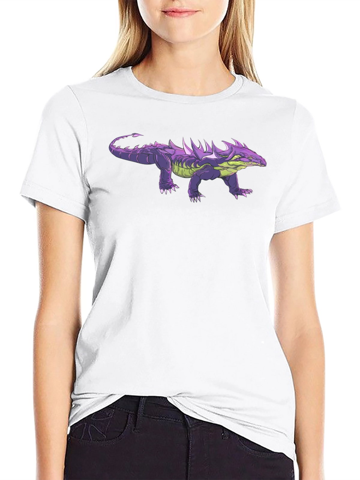 Purple Spiked Lizard Graphic T-Shirt