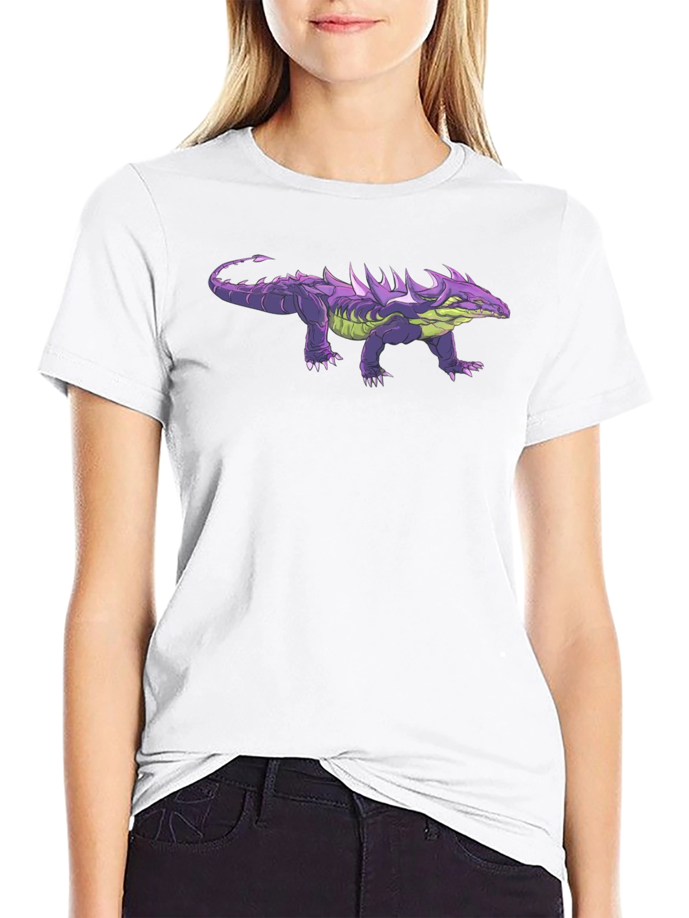 Purple Spiked Lizard Graphic T-Shirt