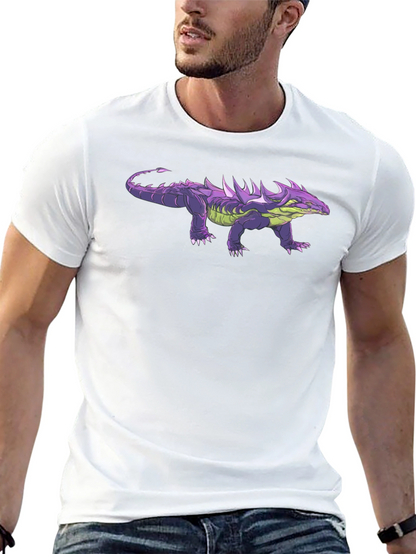Purple Spiked Lizard Graphic T-Shirt